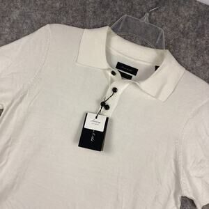Porter & Ash Women’s Luxury Knit Polo Shirt White Black Size Small NWT